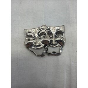 Stunning Vintage Beau Sterling Comedy Tragedy Brooch Pin